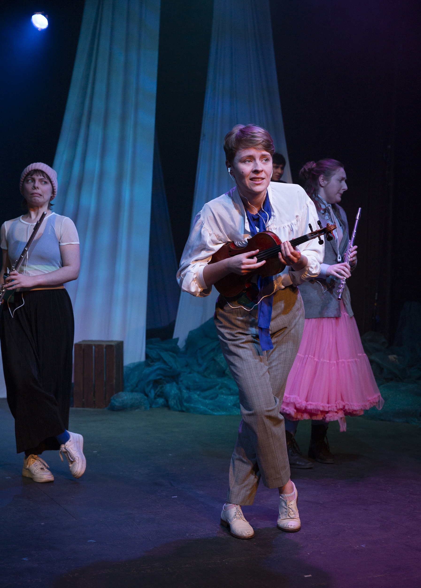 Rose Bruford College MA Actor Musicianship student playing instrument in a show